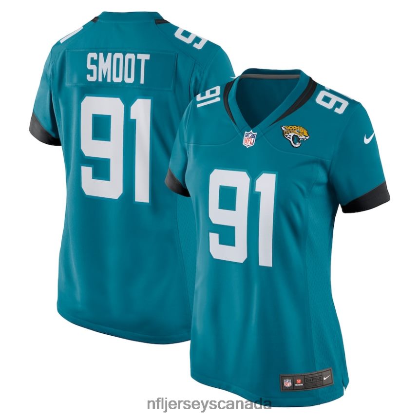 Women Jacksonville Jaguars Dawuane Smoot Nike Teal Nike Game Jersey Clothing NFL TBXFR64442