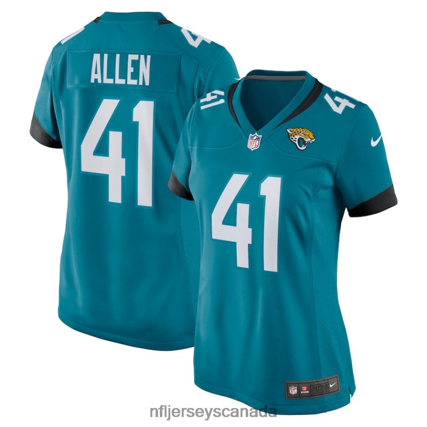 Women Jacksonville Jaguars Josh Allen Nike Teal Nike Game Jersey Clothing NFL TBXFR63097