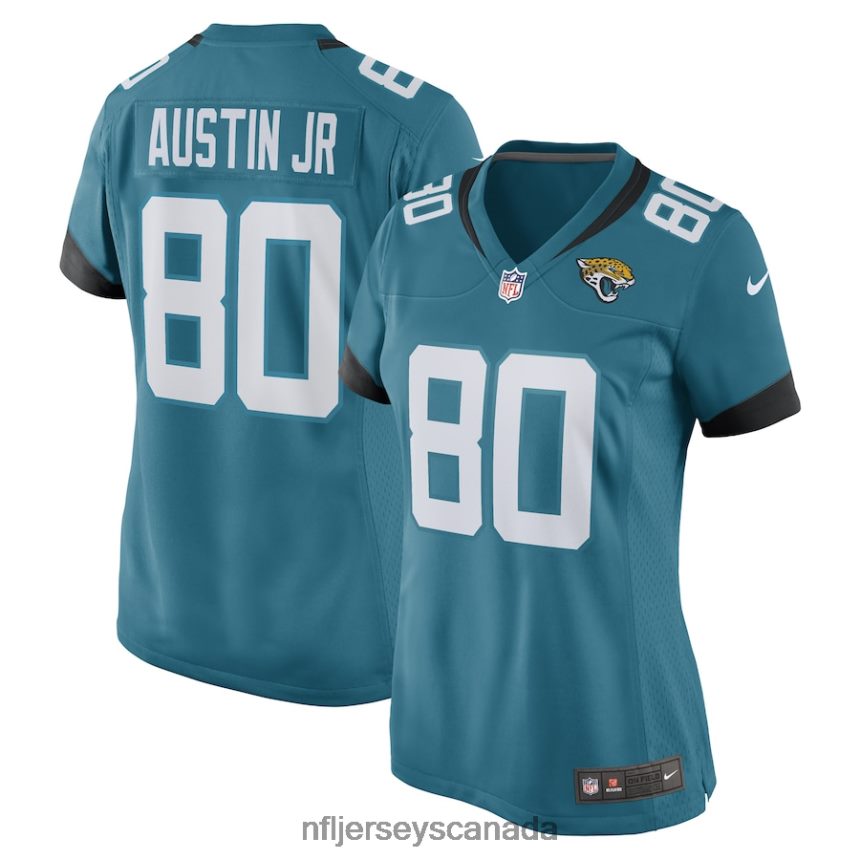 Women Jacksonville Jaguars Kevin Austin Jr Nike Teal Game Player Jersey Clothing NFL TBXFR66573