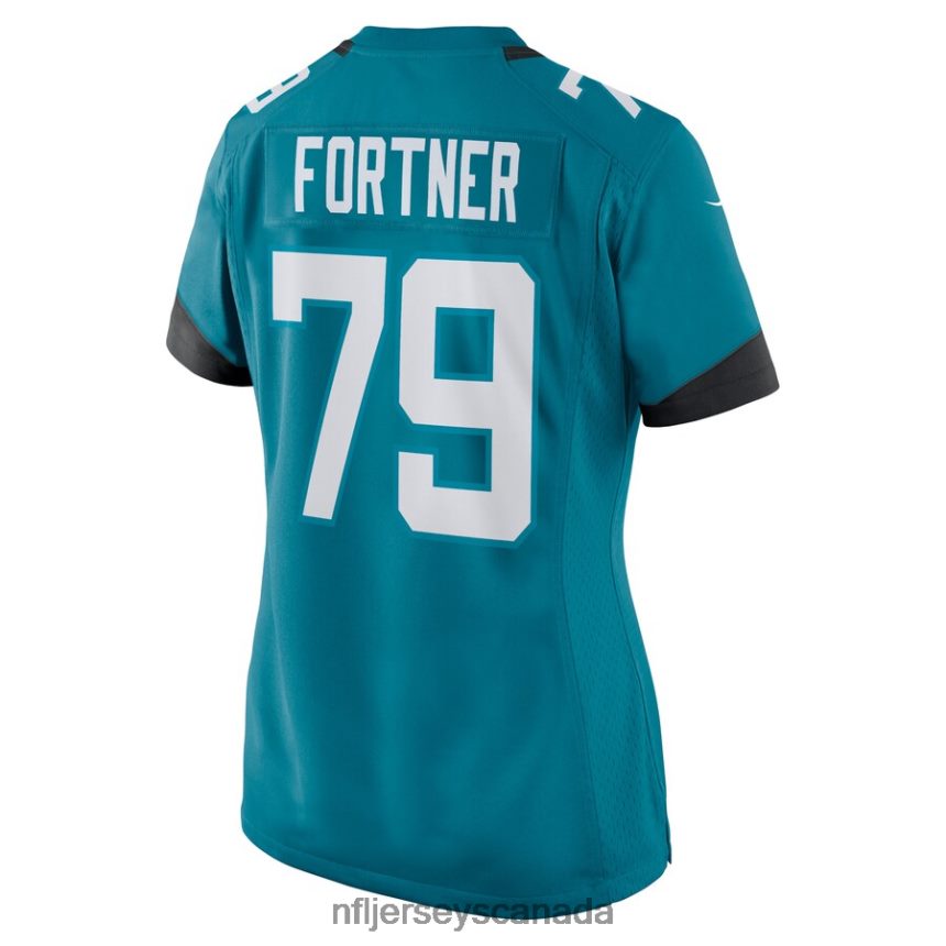 Women Jacksonville Jaguars Luke Fortner Nike Teal Game Jersey Clothing NFL TBXFR65292
