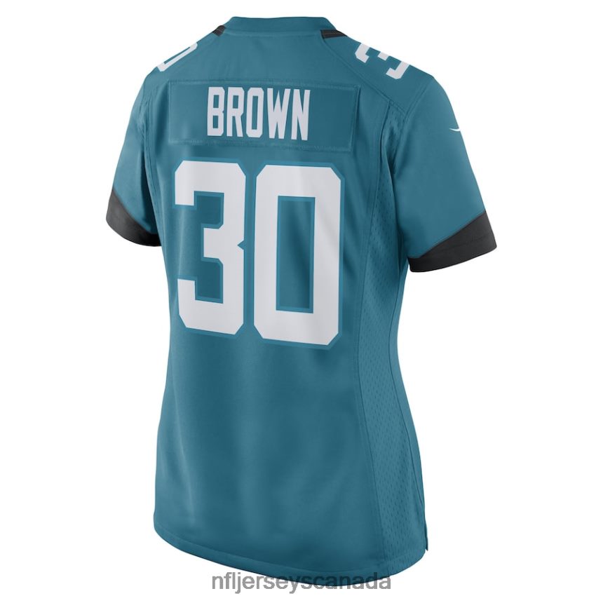 Women Jacksonville Jaguars Montaric Brown Nike Teal Game Player Jersey Clothing NFL TBXFR65985