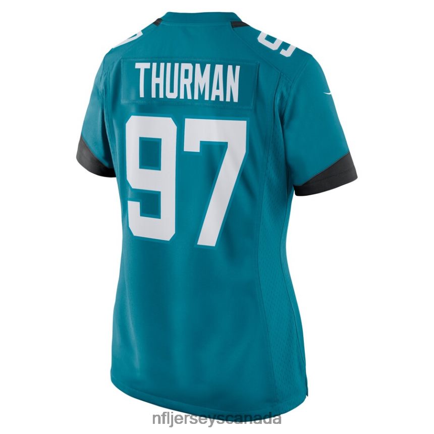 Women Jacksonville Jaguars Nick Thurman Nike Teal Home Game Player Jersey Clothing NFL TBXFR65436
