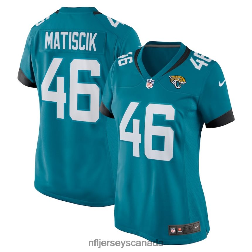 Women Jacksonville Jaguars Ross Matiscik Nike Teal Nike Game Jersey Clothing NFL TBXFR66896