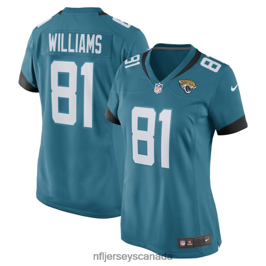 Women Jacksonville Jaguars Seth Williams Nike Teal Game Player Jersey Clothing NFL TBXFR65848