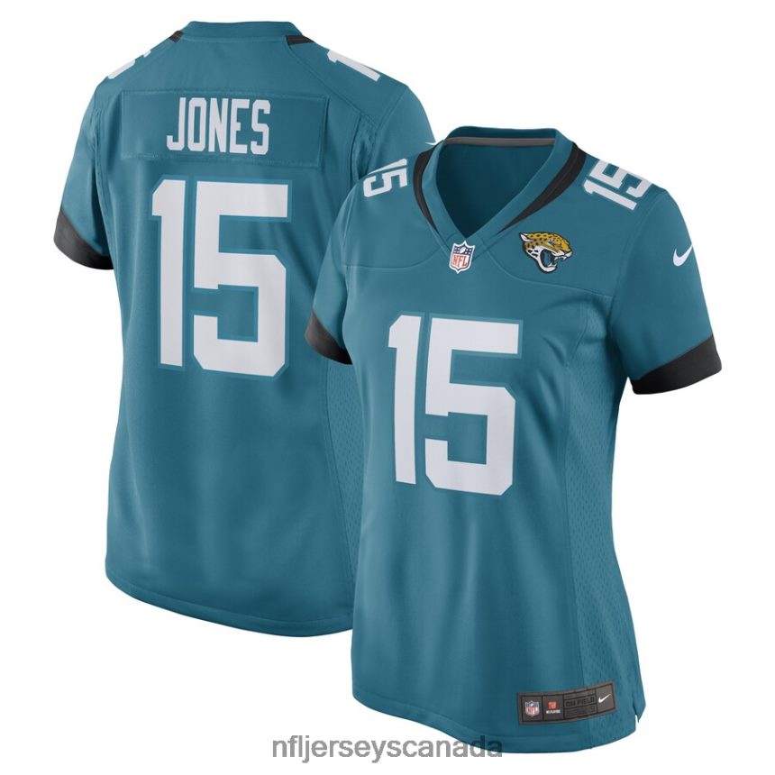 Women Jacksonville Jaguars Tim Jones Nike Teal Game Player Jersey Clothing NFL TBXFR66374
