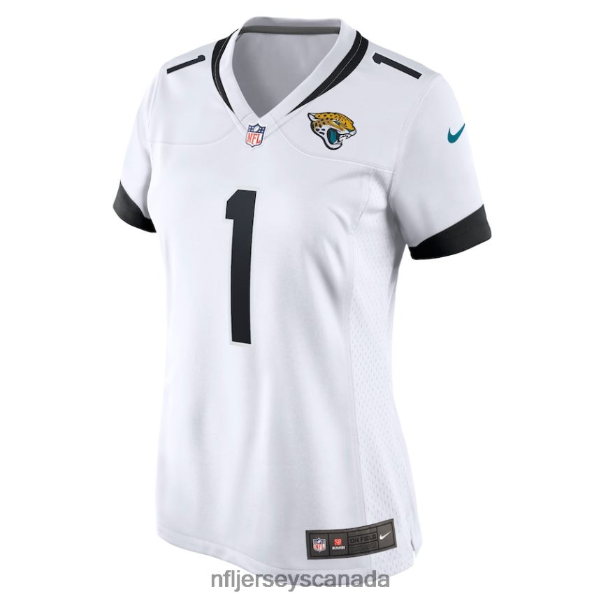 Women Jacksonville Jaguars Travis Jr Etienne Nike White Game Player Jersey Clothing NFL TBXFR63273