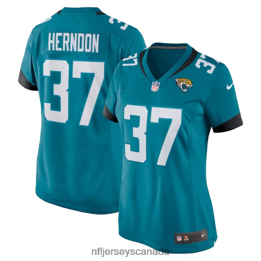 Women Jacksonville Jaguars Tre Herndon Nike Teal Nike Game Jersey Clothing NFL TBXFR65221