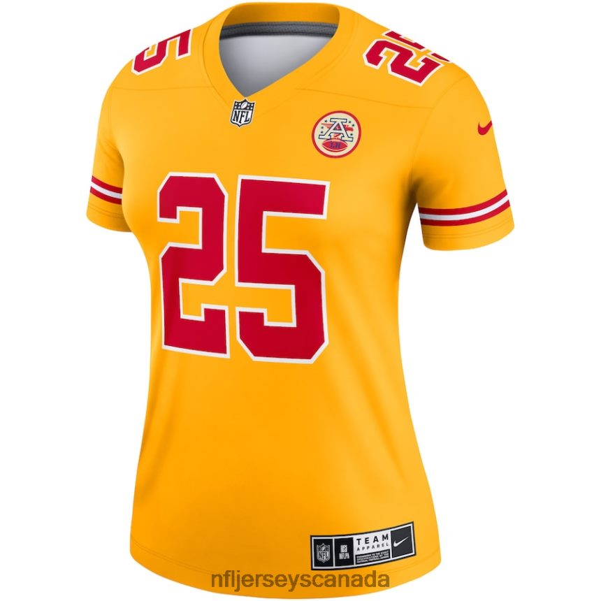 Women Kansas City Chiefs Clyde Edwards-Helaire Nike Gold Inverted Legend Jersey Clothing NFL TBXFR61596