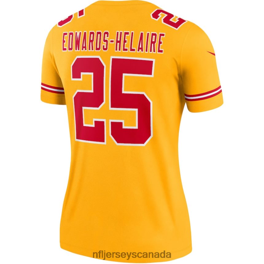 Women Kansas City Chiefs Clyde Edwards-Helaire Nike Gold Inverted Legend Jersey Clothing NFL TBXFR61596