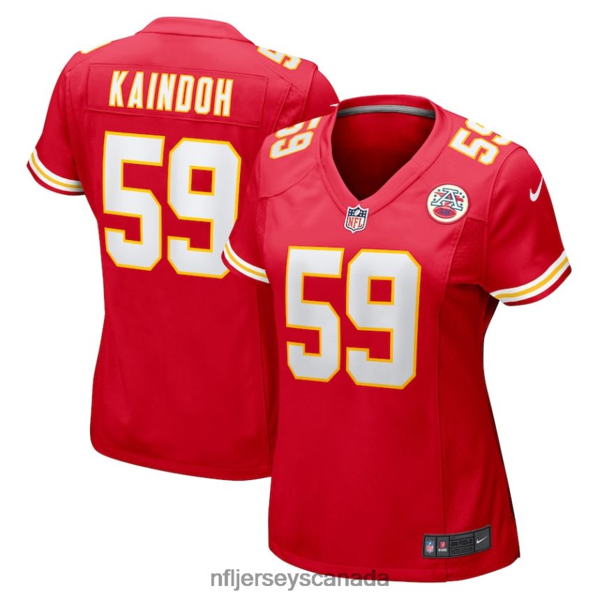 Women Kansas City Chiefs Joshua Kaindoh Nike Red Game Jersey Clothing NFL TBXFR66163