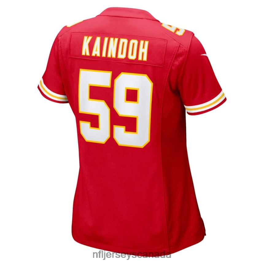 Women Kansas City Chiefs Joshua Kaindoh Nike Red Game Jersey Clothing NFL TBXFR66163
