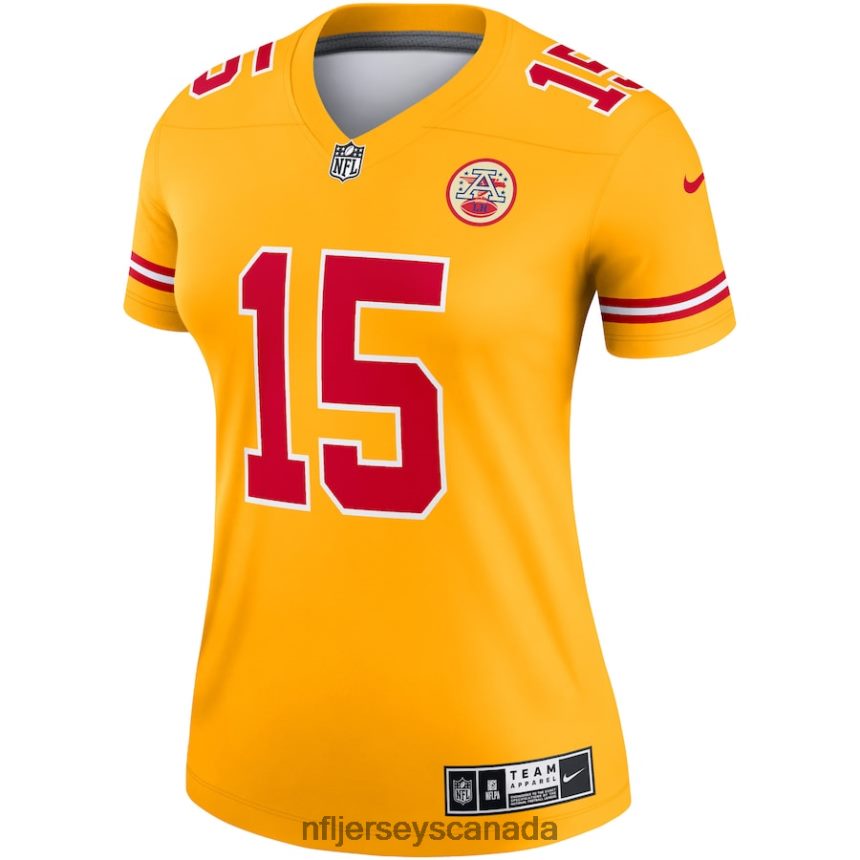 Women Kansas City Chiefs Patrick Mahomes Nike Gold Inverted Legend Jersey Clothing NFL TBXFR6883