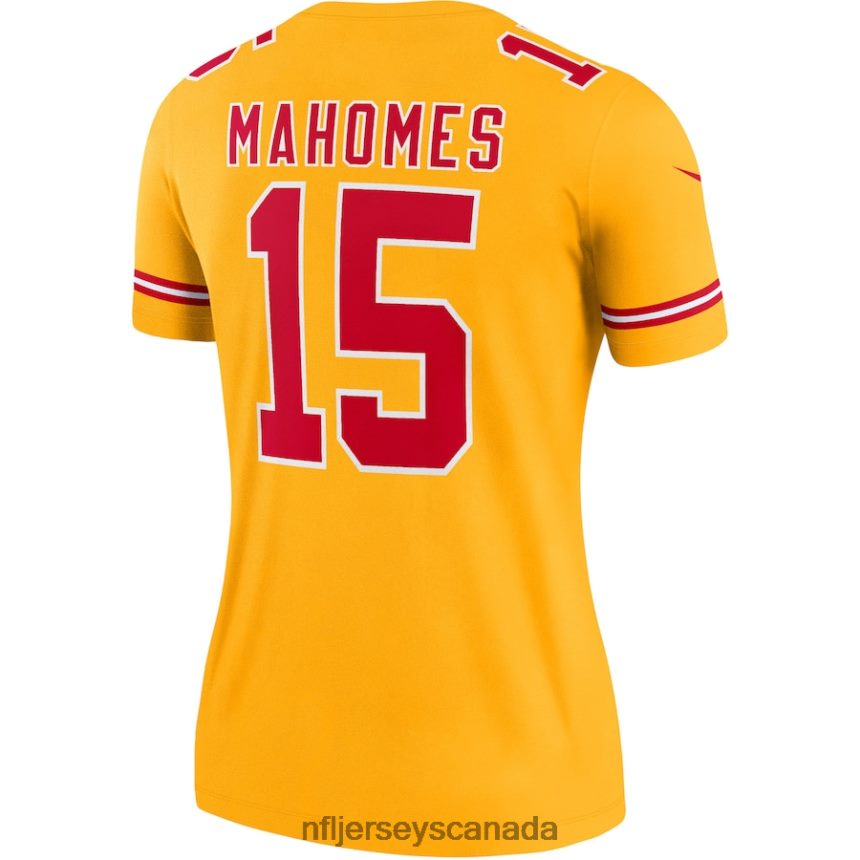Women Kansas City Chiefs Patrick Mahomes Nike Gold Inverted Legend Jersey Clothing NFL TBXFR6883