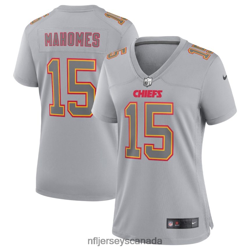 Women Kansas City Chiefs Patrick Mahomes Nike Gray Atmosphere Fashion Game Jersey Clothing NFL TBXFR61169