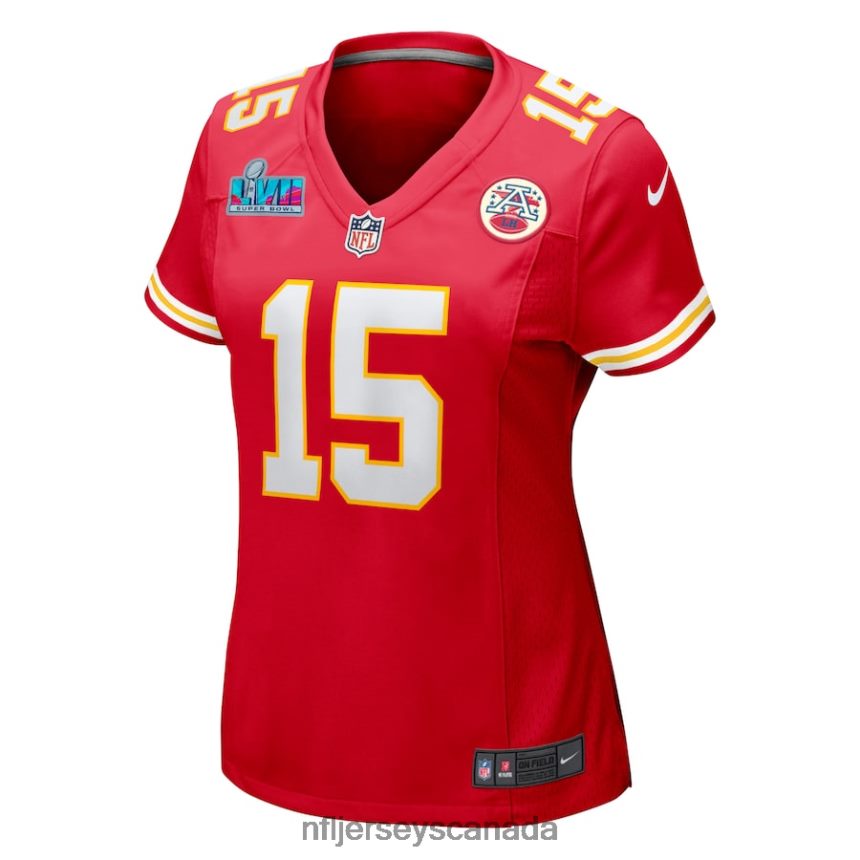 Women Kansas City Chiefs Patrick Mahomes Nike Red Super Bowl LVII Patch Game Jersey Clothing NFL TBXFR631