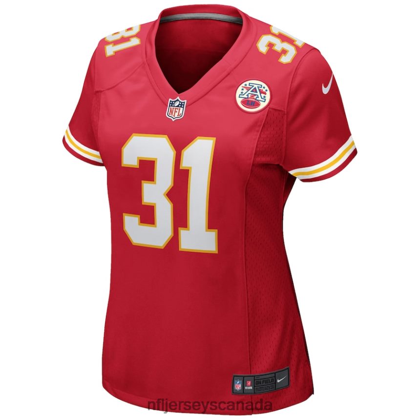 Women Kansas City Chiefs Priest Holmes Nike Red Game Retired Player Jersey Clothing NFL TBXFR63698