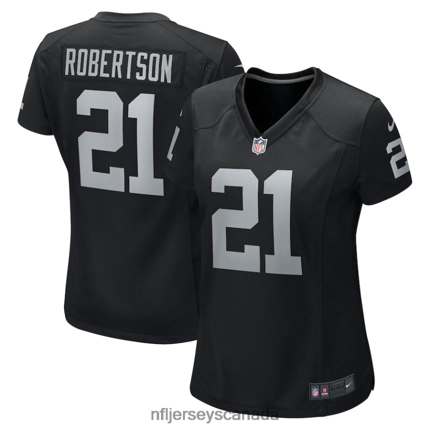 Women Las Vegas Raiders Amik Robertson Nike Black Team Game Jersey Clothing NFL TBXFR63295