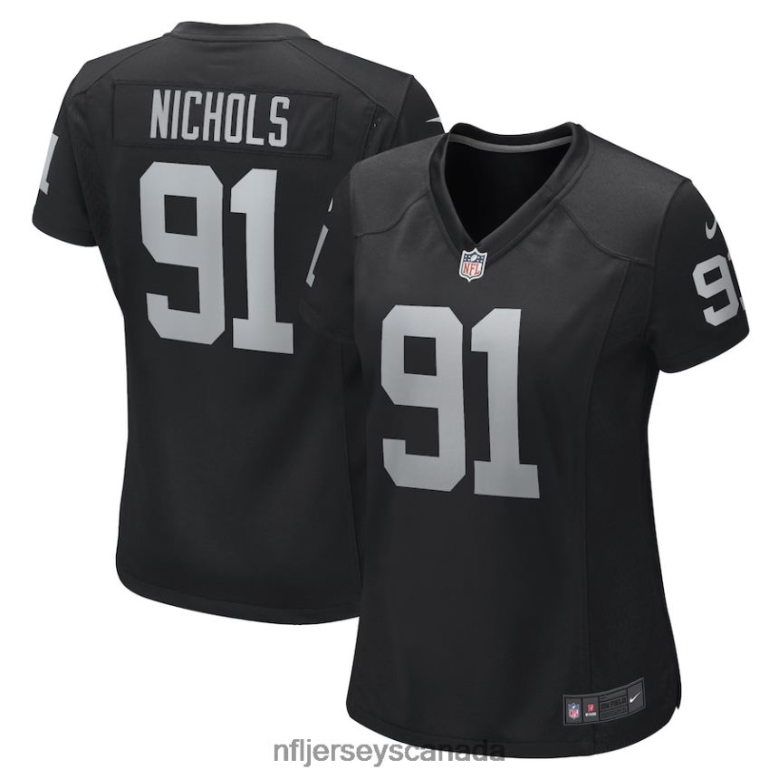 Women Las Vegas Raiders Bilal Nichols Nike Black Game Player Jersey Clothing NFL TBXFR66519