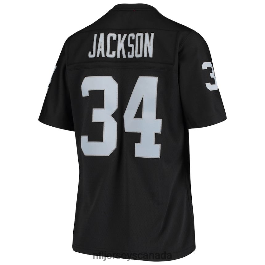 Women Las Vegas Raiders Bo Jackson Mitchell  Ness Black 1988 Legacy Replica Jersey Clothing NFL TBXFR6968