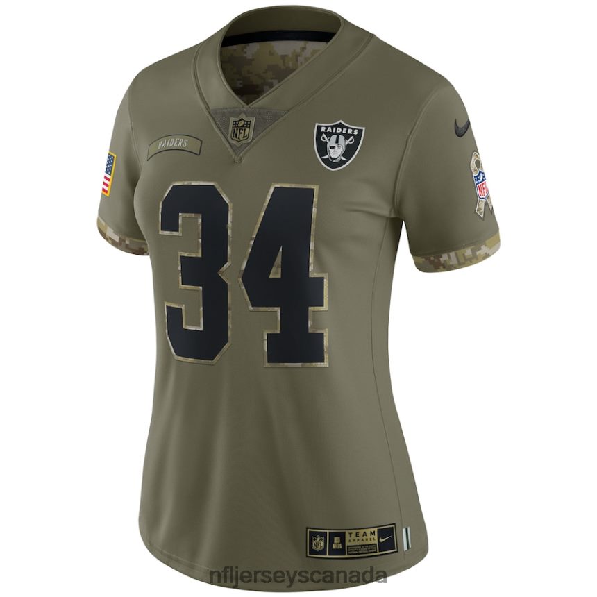 Women Las Vegas Raiders Bo Jackson Nike Olive 2022 Salute To Service Retired Player Limited Jersey Clothing NFL TBXFR62311
