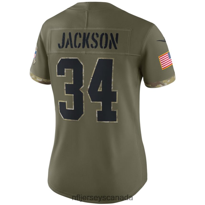 Women Las Vegas Raiders Bo Jackson Nike Olive 2022 Salute To Service Retired Player Limited Jersey Clothing NFL TBXFR62311