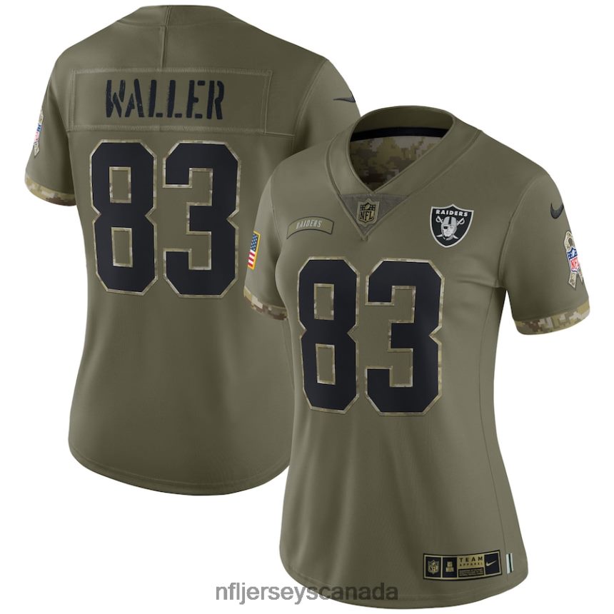 Women Las Vegas Raiders Darren Waller Nike Olive 2022 Salute To Service Limited Jersey Clothing NFL TBXFR64607