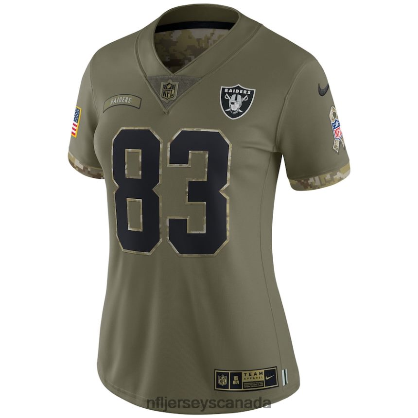 Women Las Vegas Raiders Darren Waller Nike Olive 2022 Salute To Service Limited Jersey Clothing NFL TBXFR64607