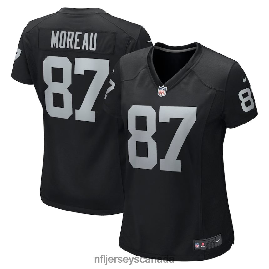 Women Las Vegas Raiders Foster Moreau Nike Black Game Jersey Clothing NFL TBXFR62303