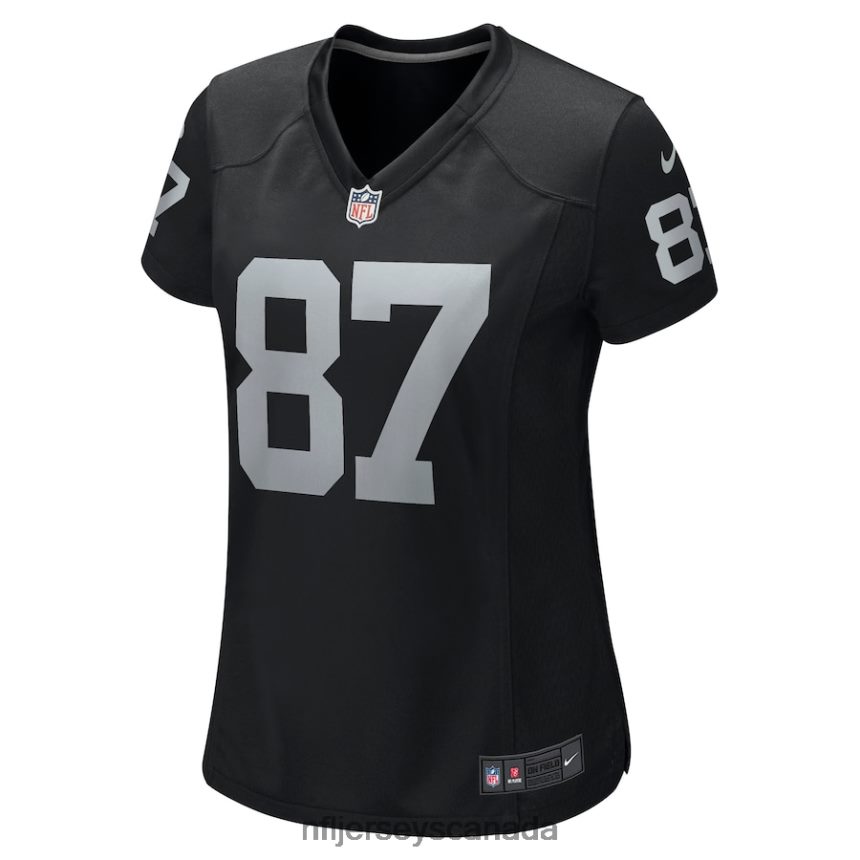 Women Las Vegas Raiders Foster Moreau Nike Black Game Jersey Clothing NFL TBXFR62303