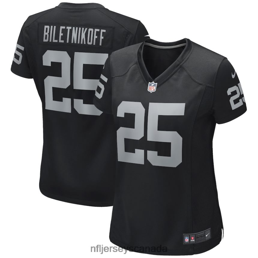 Women Las Vegas Raiders Fred Biletnikoff Nike Black Game Retired Player Jersey Clothing NFL TBXFR63677