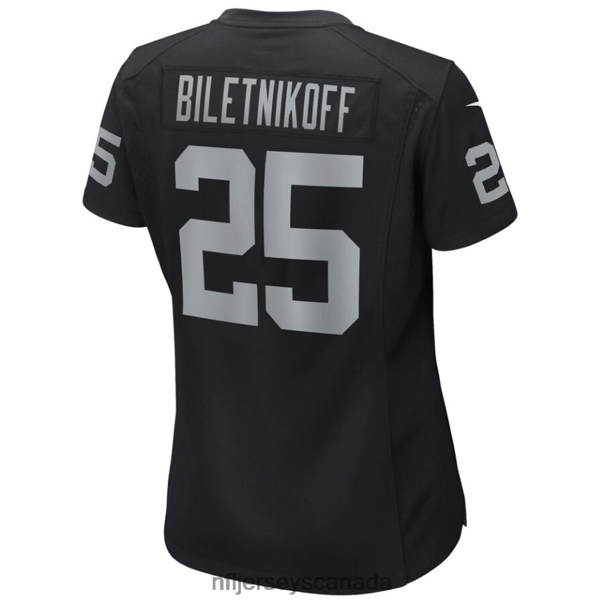 Women Las Vegas Raiders Fred Biletnikoff Nike Black Game Retired Player Jersey Clothing NFL TBXFR63677