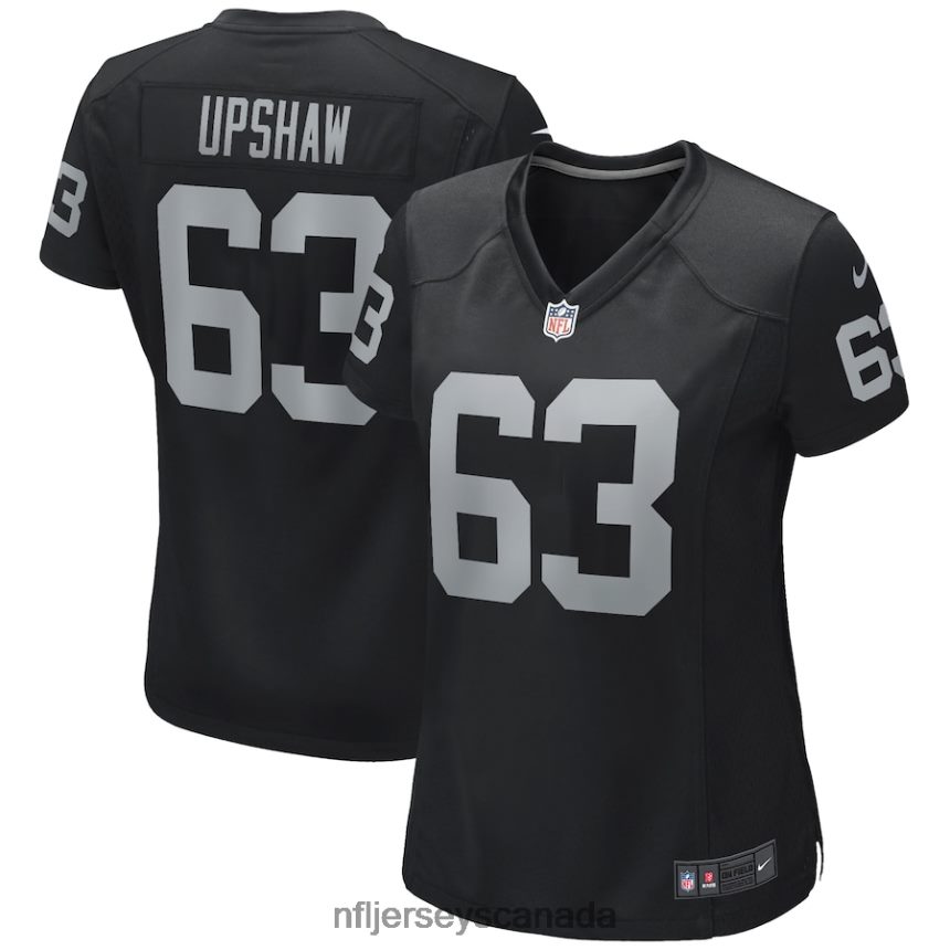 Women Las Vegas Raiders Gene Upshaw Nike Black Game Retired Player Jersey Clothing NFL TBXFR66247