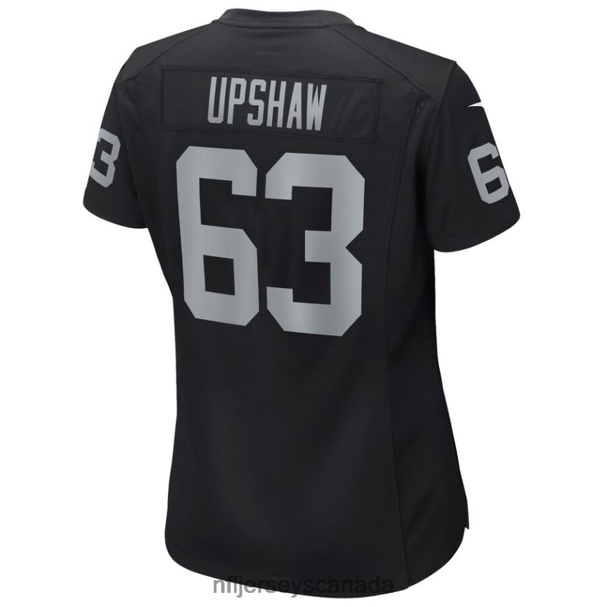 Women Las Vegas Raiders Gene Upshaw Nike Black Game Retired Player Jersey Clothing NFL TBXFR66247