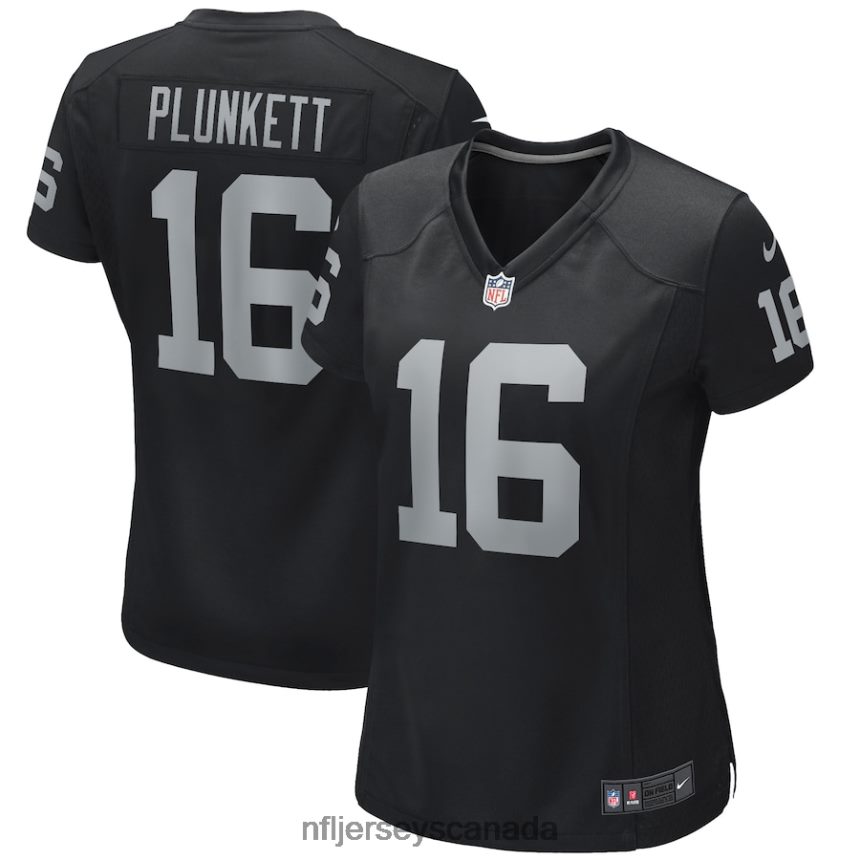 Women Las Vegas Raiders Jim Plunkett Nike Black Game Retired Player Jersey Clothing NFL TBXFR64232