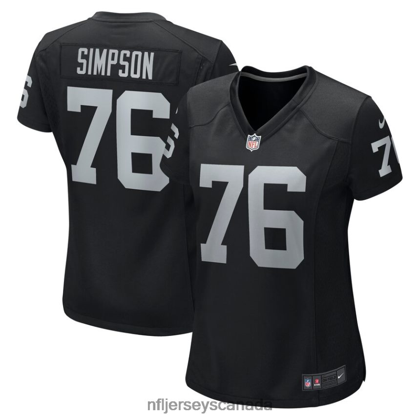 Women Las Vegas Raiders John Simpson Nike Black Game Jersey Clothing NFL TBXFR65687