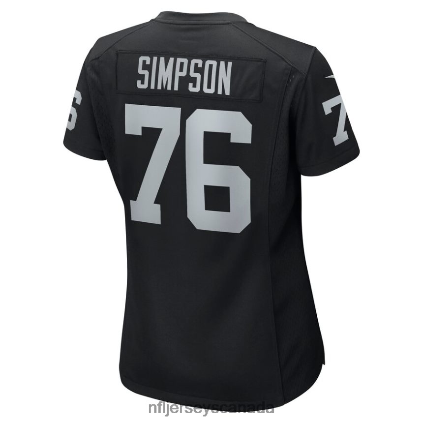 Women Las Vegas Raiders John Simpson Nike Black Game Jersey Clothing NFL TBXFR65687