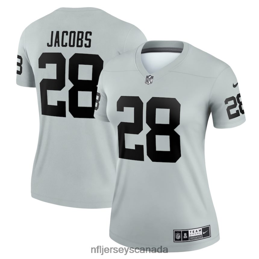 Women Las Vegas Raiders Josh Jacobs Nike Silver Inverted Legend Jersey Clothing NFL TBXFR63313
