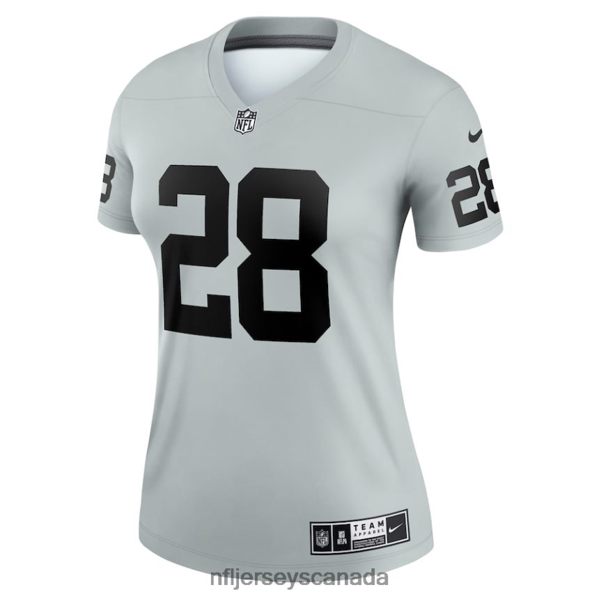 Women Las Vegas Raiders Josh Jacobs Nike Silver Inverted Legend Jersey Clothing NFL TBXFR63313