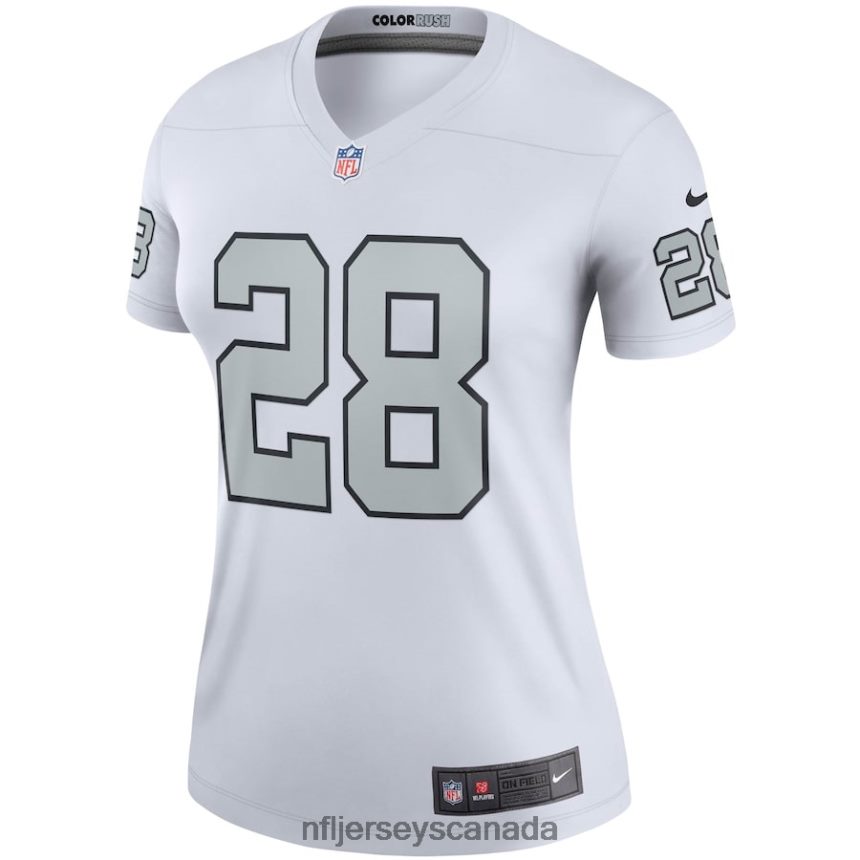Women Las Vegas Raiders Josh Jacobs Nike White Color Rush Legend Player Jersey Clothing NFL TBXFR61458