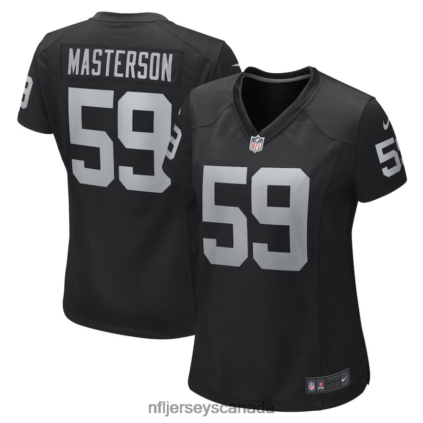 Women Las Vegas Raiders Luke Masterson Nike Black Game Player Jersey Clothing NFL TBXFR66071