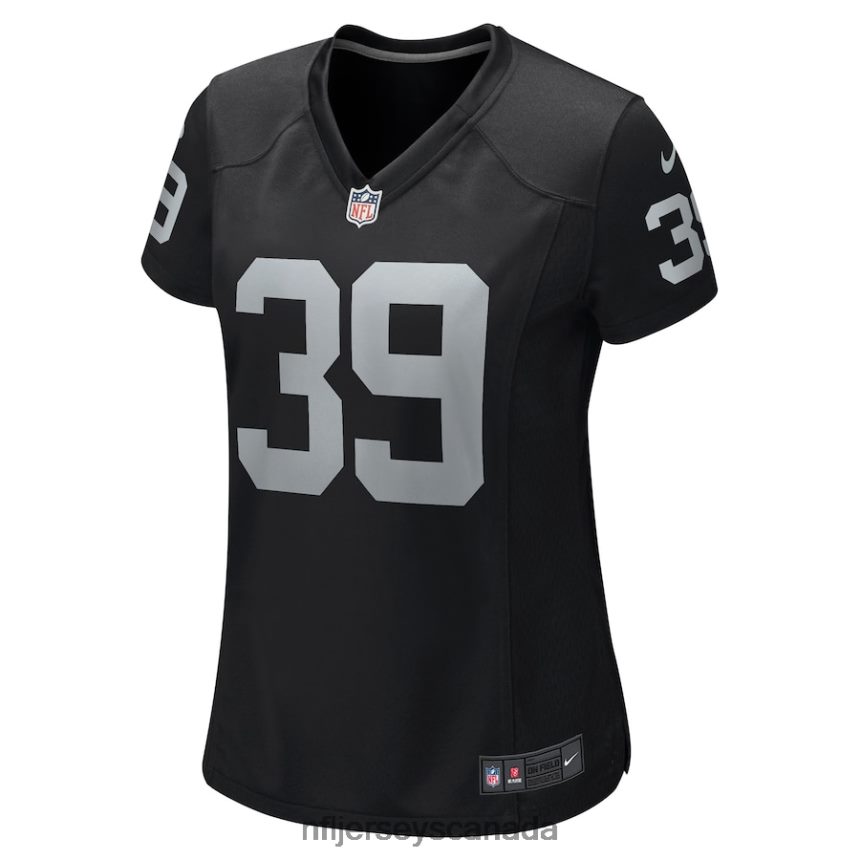 Women Las Vegas Raiders Nate Hobbs Nike Black Game Jersey Clothing NFL TBXFR66976