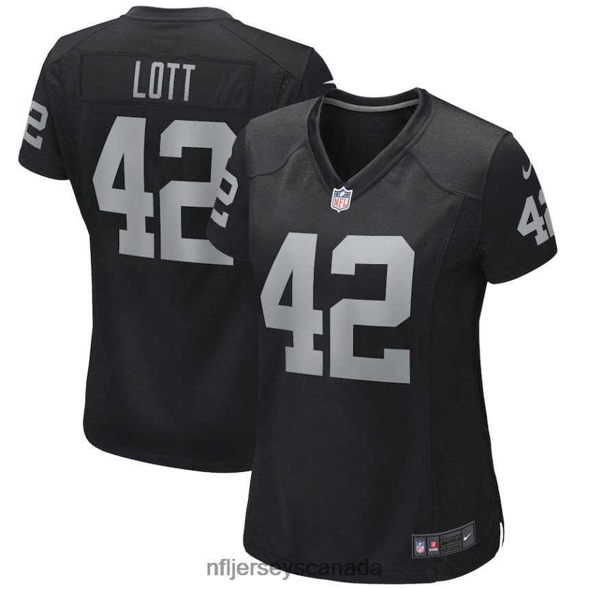 Women Las Vegas Raiders Ronnie Lott Nike Black Game Retired Player Jersey Clothing NFL TBXFR64223