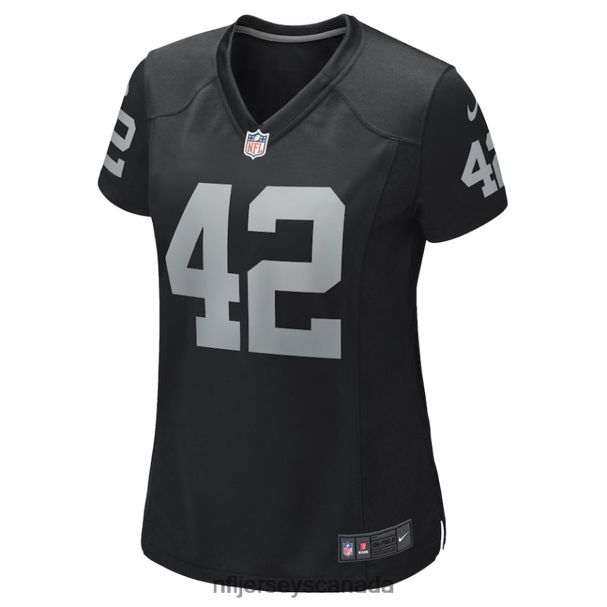 Women Las Vegas Raiders Ronnie Lott Nike Black Game Retired Player Jersey Clothing NFL TBXFR64223