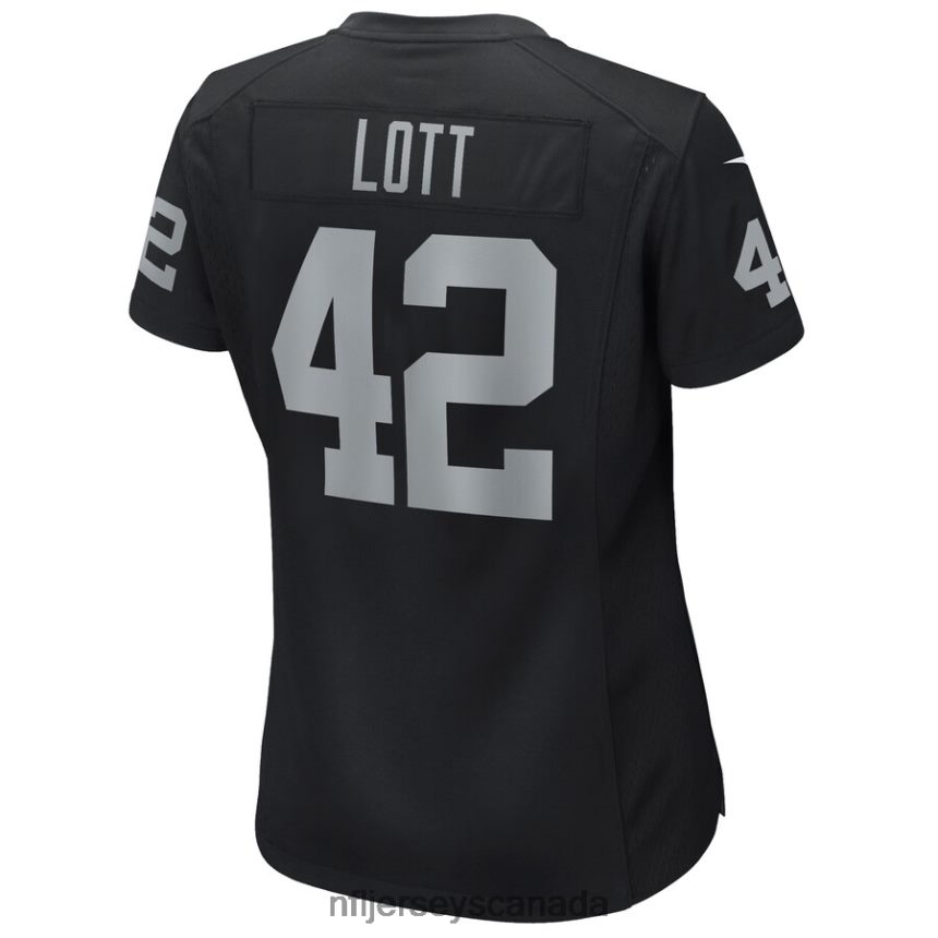 Women Las Vegas Raiders Ronnie Lott Nike Black Game Retired Player Jersey Clothing NFL TBXFR64223