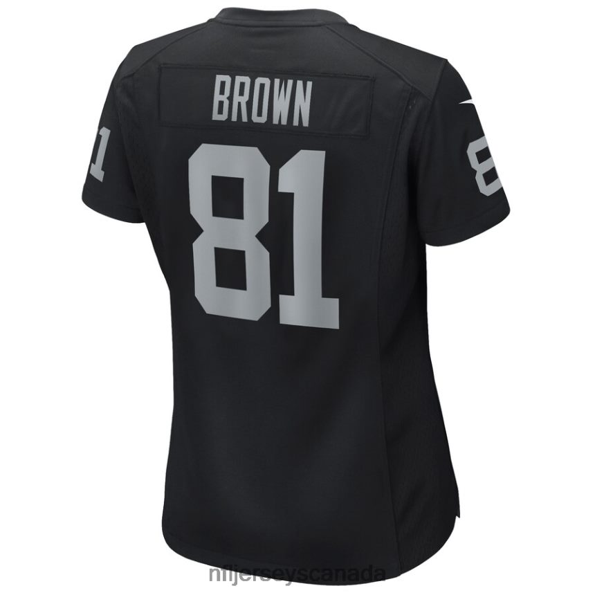 Women Las Vegas Raiders Tim Brown Nike Black Game Retired Player Jersey Clothing NFL TBXFR62514