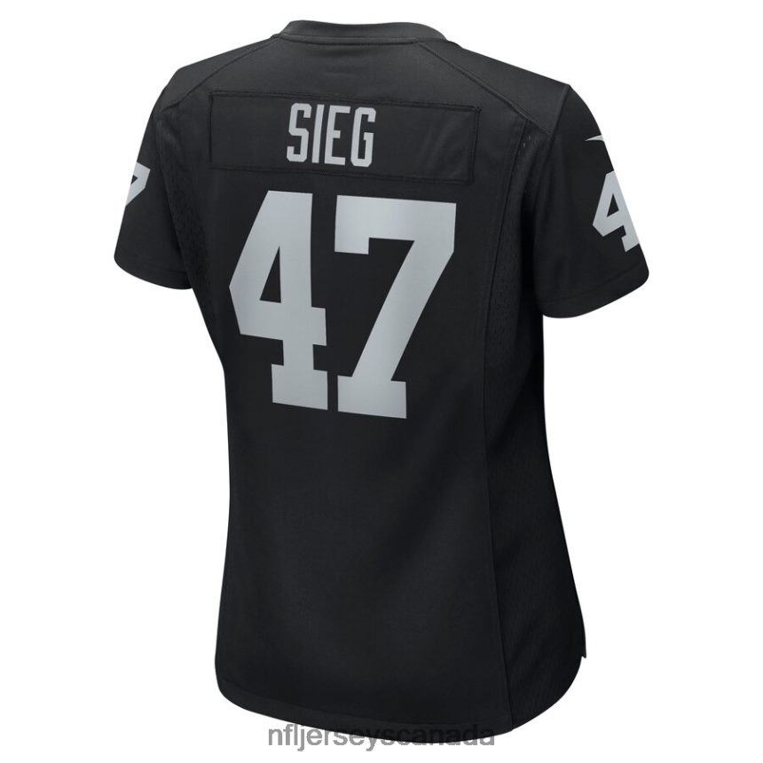 Women Las Vegas Raiders Trent Sieg Nike Black Game Jersey Clothing NFL TBXFR66001