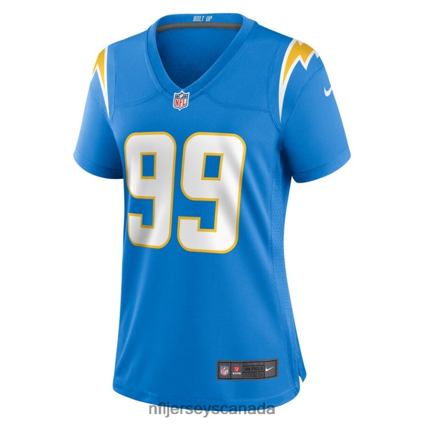 Women Los Angeles Chargers Aaron Crawford Nike Powder Blue Home Game Player Jersey Clothing NFL TBXFR65709