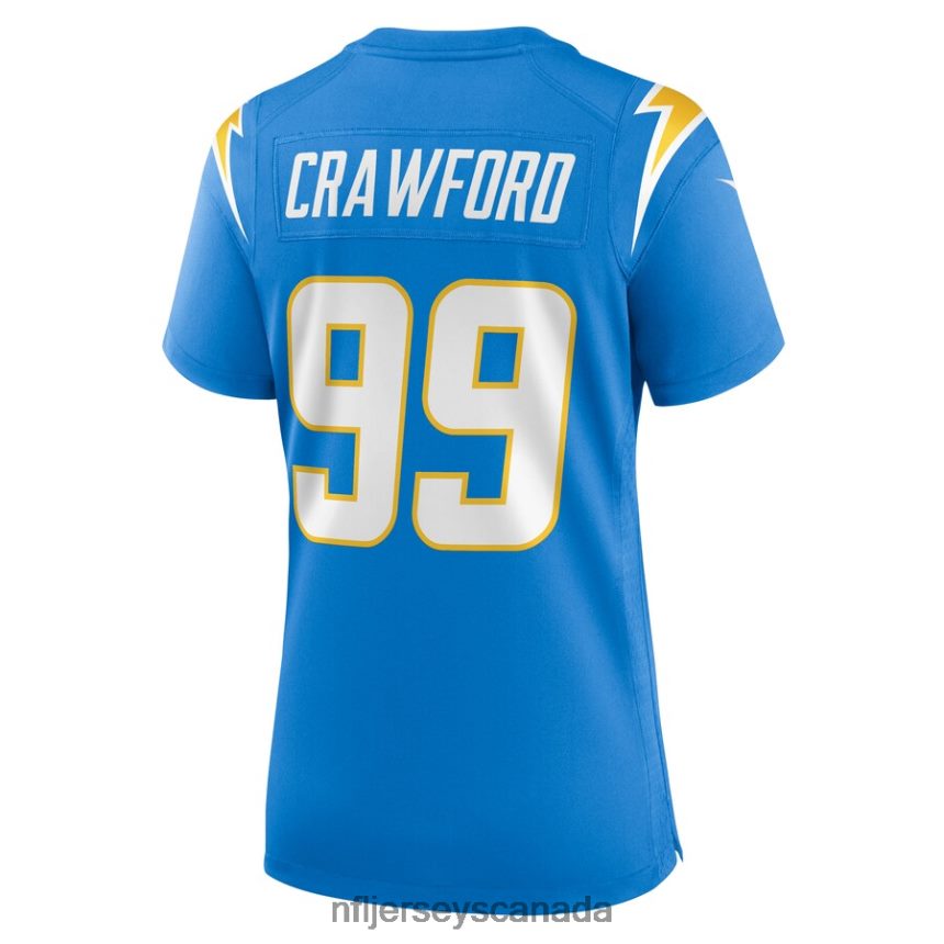 Women Los Angeles Chargers Aaron Crawford Nike Powder Blue Home Game Player Jersey Clothing NFL TBXFR65709