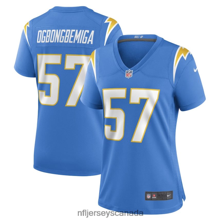 Women Los Angeles Chargers Amen Ogbongbemiga Nike Powder Blue Game Player Jersey Clothing NFL TBXFR66002