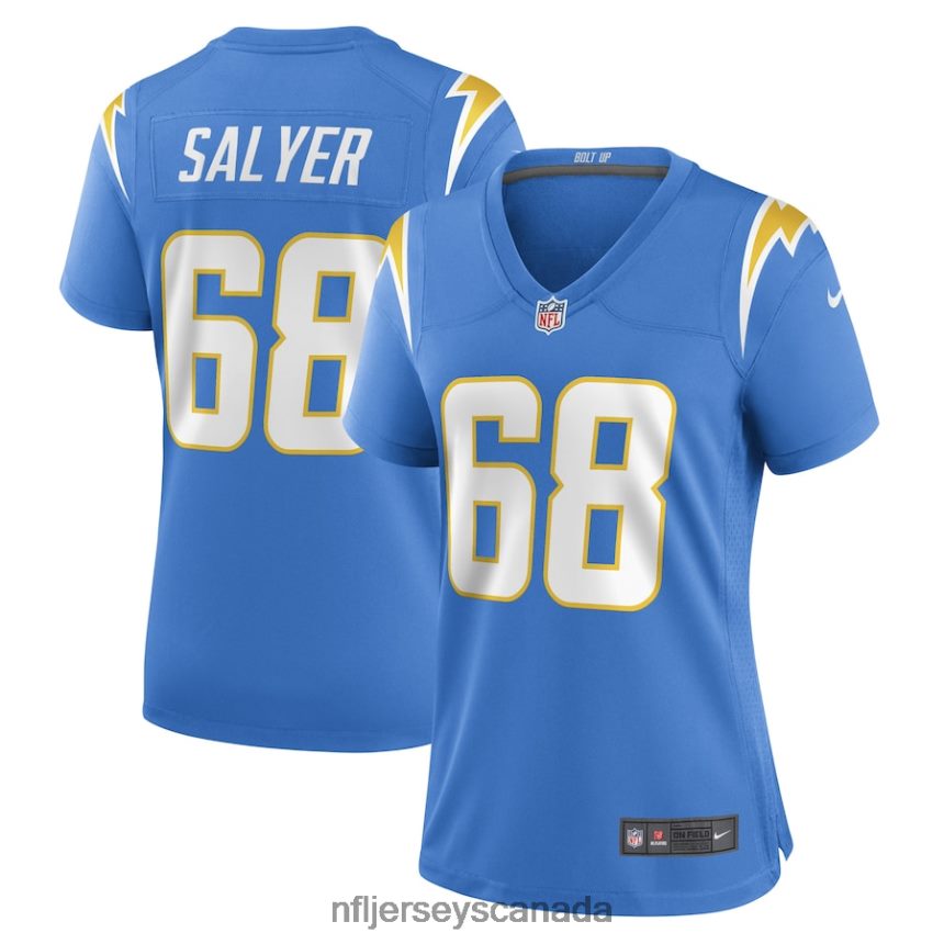 Women Los Angeles Chargers Jamaree Salyer Nike Powder Blue Game Player Jersey Clothing NFL TBXFR66729